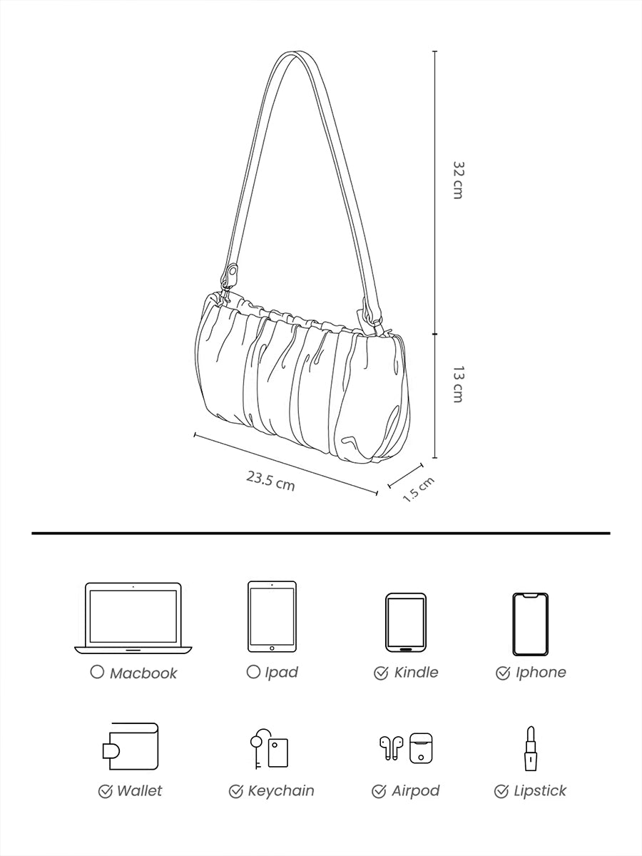 Ruched Carry-on Shoulder Bag